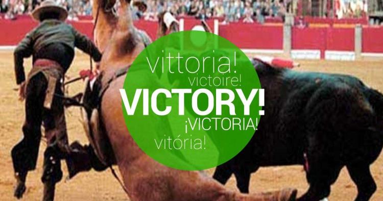 The European Parliament approved the elimination of subsidies to bullfighting. Victory!